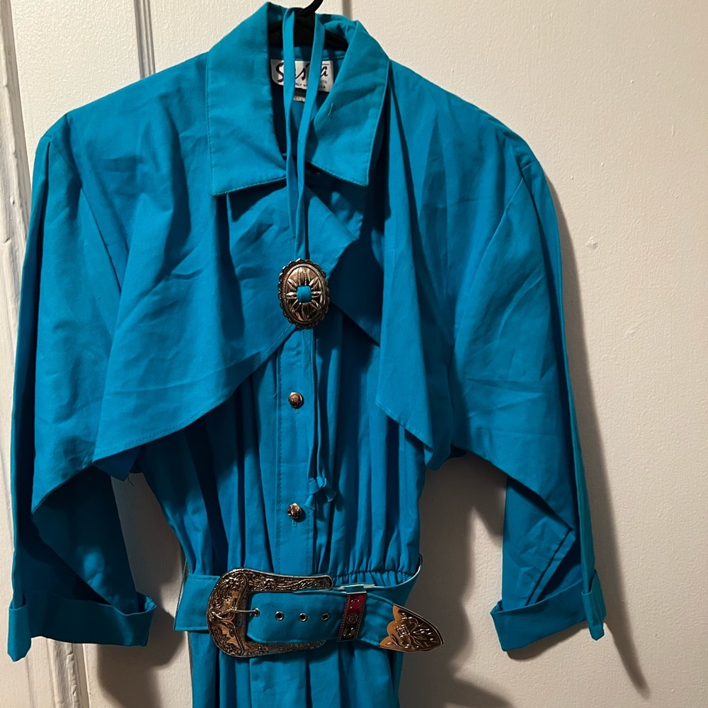 Vintage blue 3 piece western dress